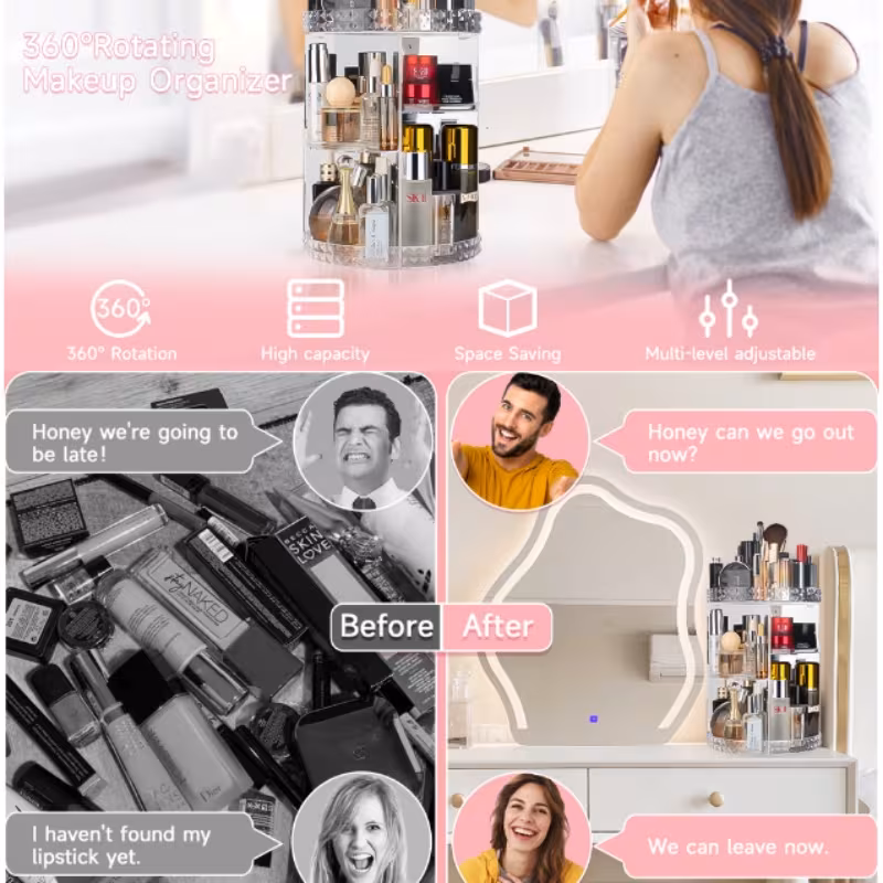 360° Drehbarer Make-up Organizer